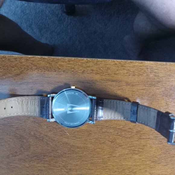 Bulova Classic Men's Watch 2 Tone 37mm Crocodile Embossed Leather Band C970266 - Picture 2 of 8